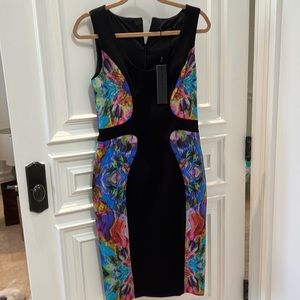 Black Halo Floral and Black Dress (New With Tags)
